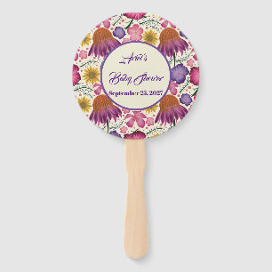 Wildflower Personalised Garden Baby Shower  Hand Fan