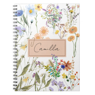Wildflower Personalised Journal Customised Noteboo