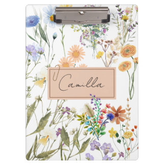 Wildflower Personalised Journal Customised Noteboo Clipboard