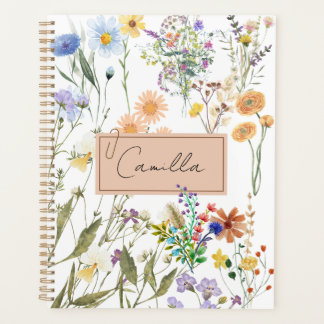 Wildflower Personalised Journal Customised Noteboo Planner