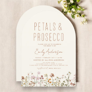 Wildflower Petals & Prosecco Bridal Shower Invitation