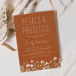 Wildflower Petals & Prosecco Bridal Shower Invitation