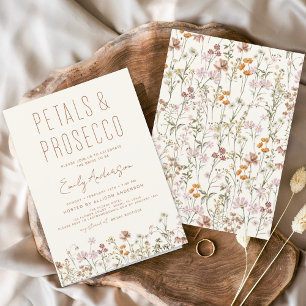 Wildflower Petals & Prosecco Bridal Shower Invitation