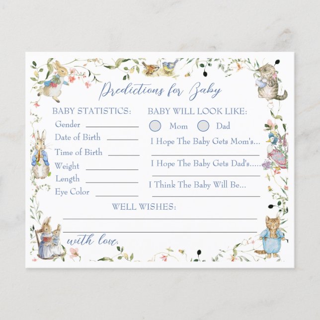 Wildflower Peter the Rabbit Baby Predictions (Front)