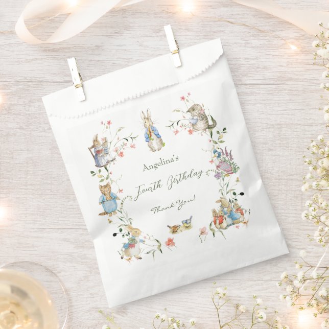 Wildflower Peter the Rabbit Birthday Favour Bags (Clipped)