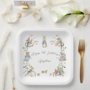 Wildflower Peter the Rabbit Birthday Large Paper Plate