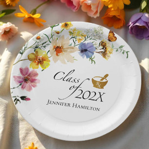 Wildflower Pharmacy School   Class of Graduation Paper Plate