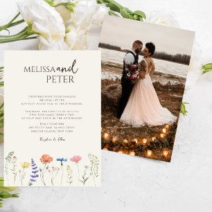  Wildflower Photo Casual  Wedding  Invitation