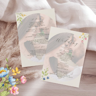 Wildflower Photo Wedding Program Programme