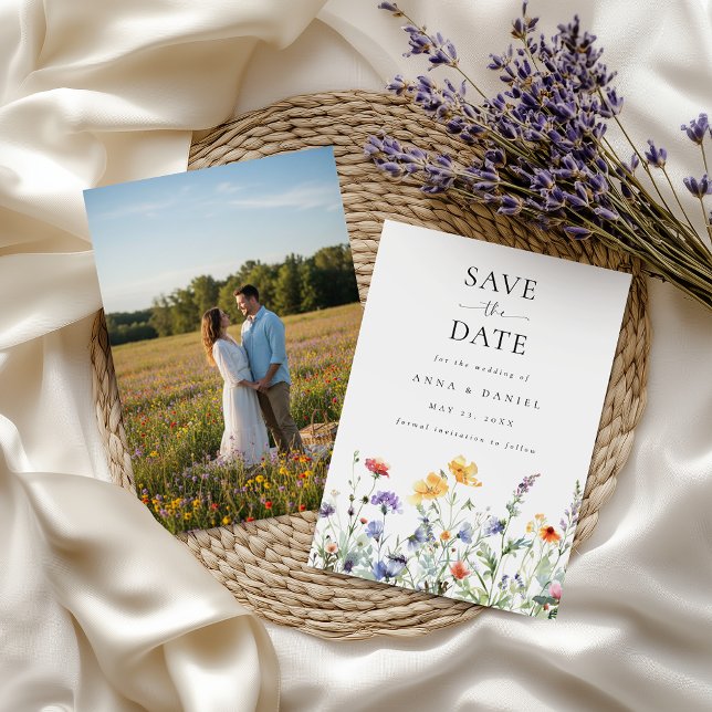 Wildflower Photo Wedding Save The Date (Creator Uploaded)