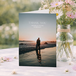 Wildflower Photo Wedding Thank You Card