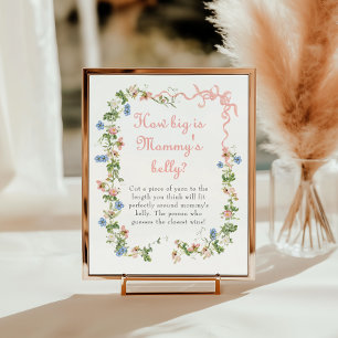 Wildflower Pink Bow How Big is Mummy’s Belly Poster