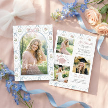 Wildflower Pink Bow Photo Graduation