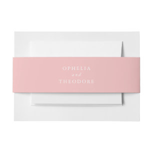 Wildflower Pink Elegant Wedding Suite Invitation Belly Band