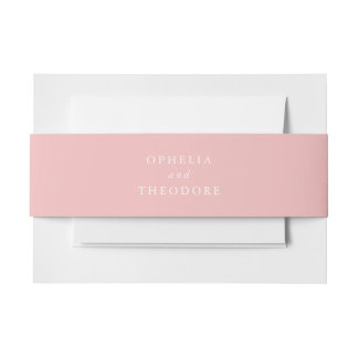 Wildflower Pink Elegant Wedding Suite Invitation Belly Band