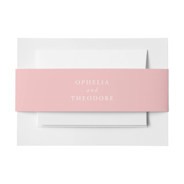 Wildflower Pink Elegant Wedding Suite Invitation Belly Band (Front Example)