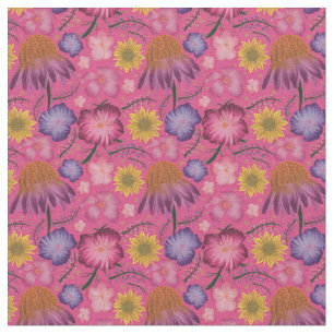 Wildflower Pink Floral Pattern Fabric