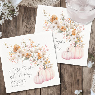 Wildflower Pink Pumpkin Baby Shower Napkin
