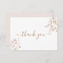 Wildflower pink thank you card