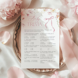 Wildflower Pink Whimsical Bow Baby Trivia