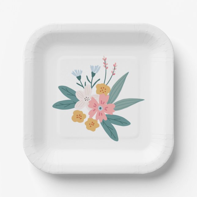 Wildflower Posy Party Plates (Front)