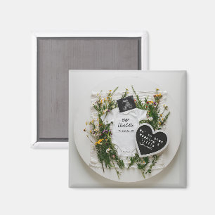 Wildflower Pregnancy Announcement Baby reveal gift Magnet