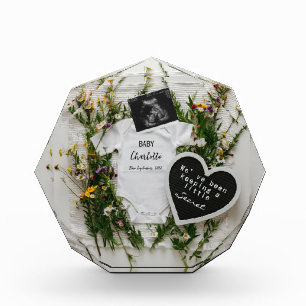 Wildflower Pregnancy Announcement Baby reveal gift Photo Block