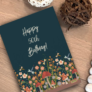 Wildflower Pretty Customised Age Birthday Card