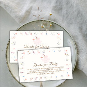 Wildflower Princess Swan Books For Baby Shower  Enclosure Card