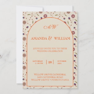 Wildflower Printable Floral easy editable  Wedding Invitation