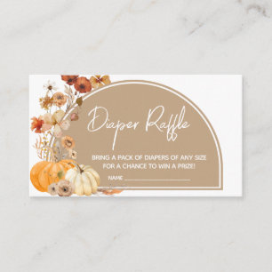 Wildflower Pumpkin Baby Shower Diaper Raffle Enclosure Card