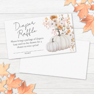 Wildflower Pumpkin Baby Shower Diaper Raffle Enclosure Card