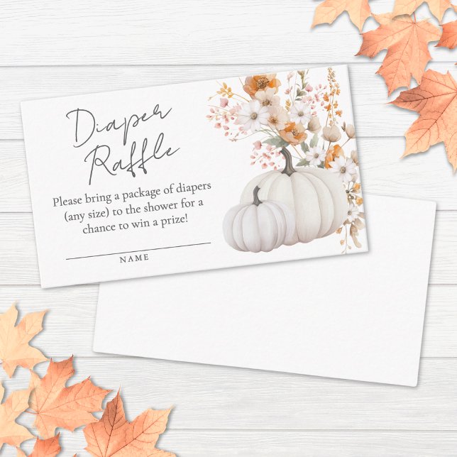 Wildflower Pumpkin Baby Shower Diaper Raffle Enclosure Card (Wildflower Pumpkin Baby Shower Diaper Raffle Enclosure Card)