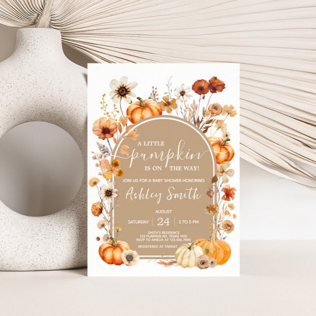 Wildflower Pumpkin Baby Shower Invitation (Wildflower Pumpkin Baby Shower Invitation
)