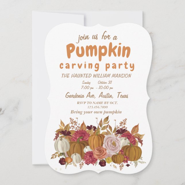 Wildflower Pumpkin Picking Crew   Invitation (Front)
