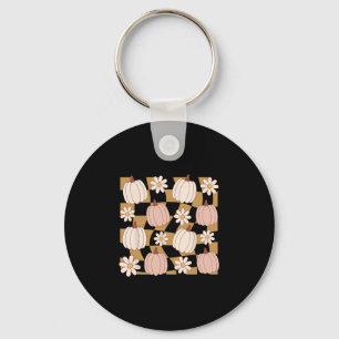 Wildflower Pumpkin Season Autumn Fall Leaves Thank Key Ring