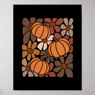 Wildflower Pumpkin Season Autumn Fall Leaves Thank Poster