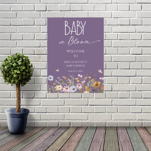 Wildflower Purple Baby in Bloom Baby Shower Poster