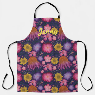 Wildflower Purple Floral Personalised Apron
