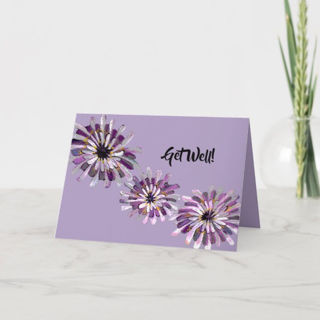 Wildflower Purple Realistic Salsify Painting Card (Front)