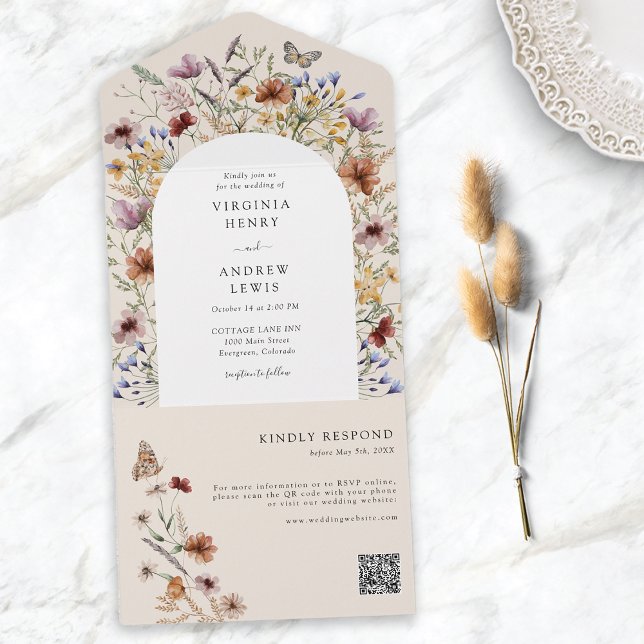Wildflower QR Code All In One Invitation (Wildflower QR Code All In One Invitation
)