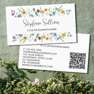 Wildflower QR Code Business Card