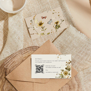 Wildflower QR Code Scan   Wedding Details Enclosure Card
