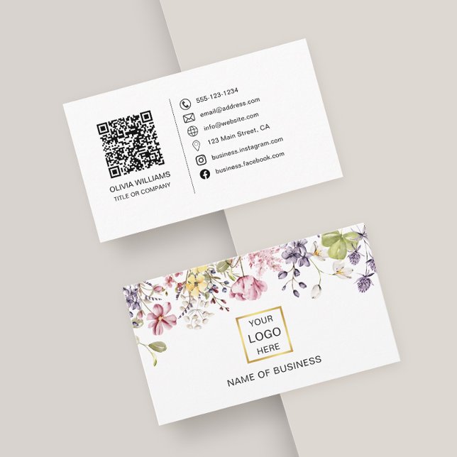 Wildflower QR Code Social Media Icon Business Card (Creator Uploaded)