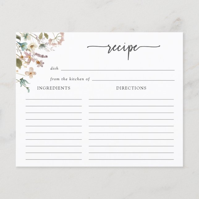 Wildflower Recipe Card (Front)