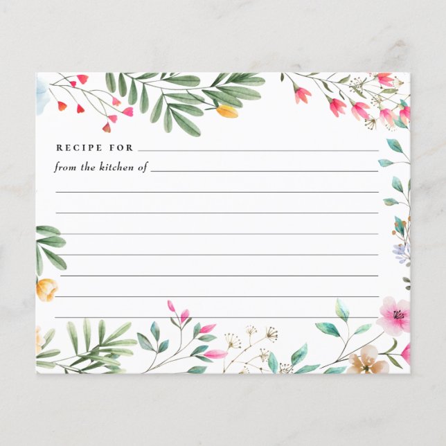 Wildflower Recipe Cards (Front)