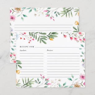 Wildflower Recipe Cards