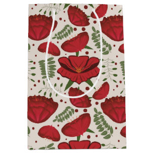 Wildflower Red Poppy Baby Shower Medium Gift Bag