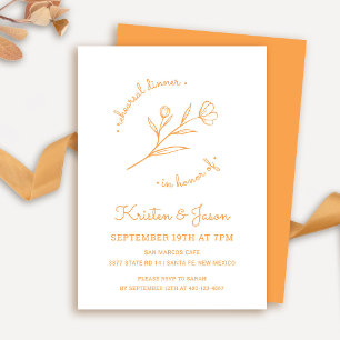 Wildflower Rehearsal Dinner Invitation in Orange