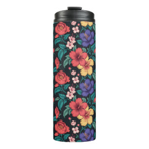 Wildflower Repeat Pattern Thermal Tumbler